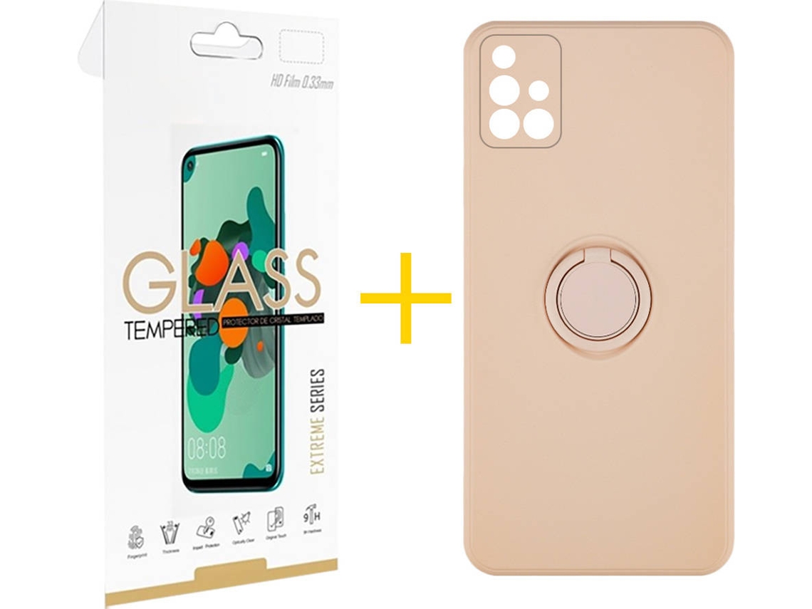 Capa + Película para Samsung Galaxy A71 SKYHE Rosa-Creme