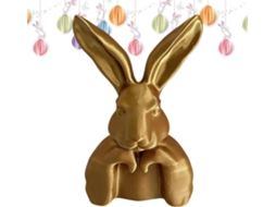 Coelhos Decorativos Escultura Coelho Dourado Impressa 3d Decoração Primavera Estar Lareira Escritório Sala GOKOCO
