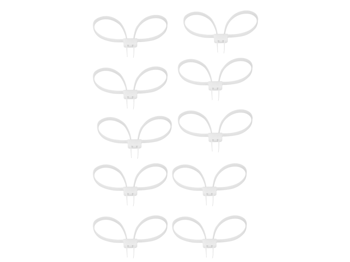 10 Pcs Disposable Plastic Double Zip Tie Self Locking For Wrist Ankle White