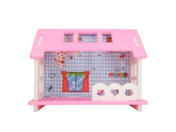 Mali conjunto de Casa de Boneca em Escala 1:12 Diy com Telhado e Acessórios para Crianças