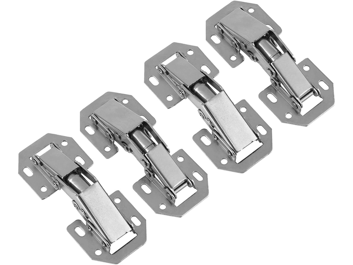 Conjunto De 4 Dobradiças Hidráulicas Para Portas Armários Em Aço Laminado A Frio, Com Amortecedor E Fechamento Suave