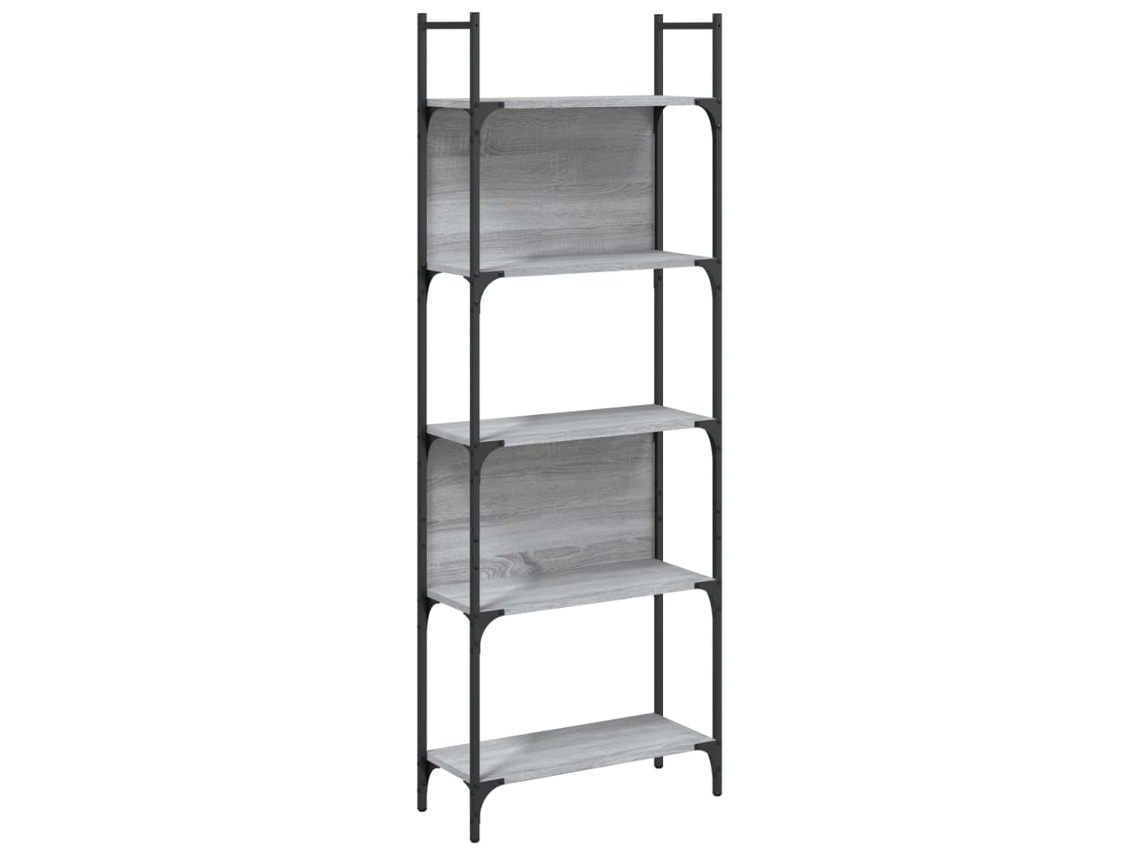 Bookshelf, Bookshelves Vidaxl Cinzeto Madeira Processada (60.5 X 24 X 166.5 Cm)