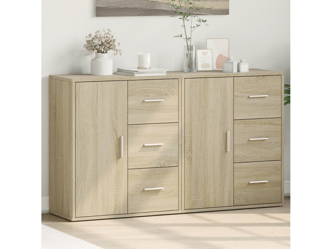 Vidaxl Aparadores 2 Pcs 60x31x70 Cm Derivados Madeira Carvalho Sonoma
