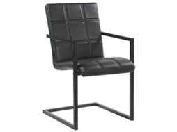Vidaxl Cadeiras De Jantar Cantilever 2 Pcs Couro Genuíno Preto
