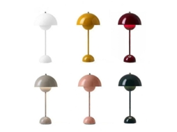Lâmpada De Mesa Recarregável Nordic Flor Mushroom Dimmável Para Quarto Decoração Led 0-5w Preta Blanco