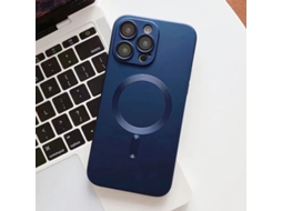 Capa Para Iphone 17 Azul Escuro Magnética Simples E Macia