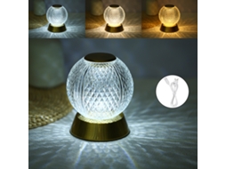 Rebe-lâmpada De Mesa Sem Fio De Cristal E Metal Com Controle Táctil, 3 Cores, Regulável, Recarregável Para Quarto, Restaurante E Café