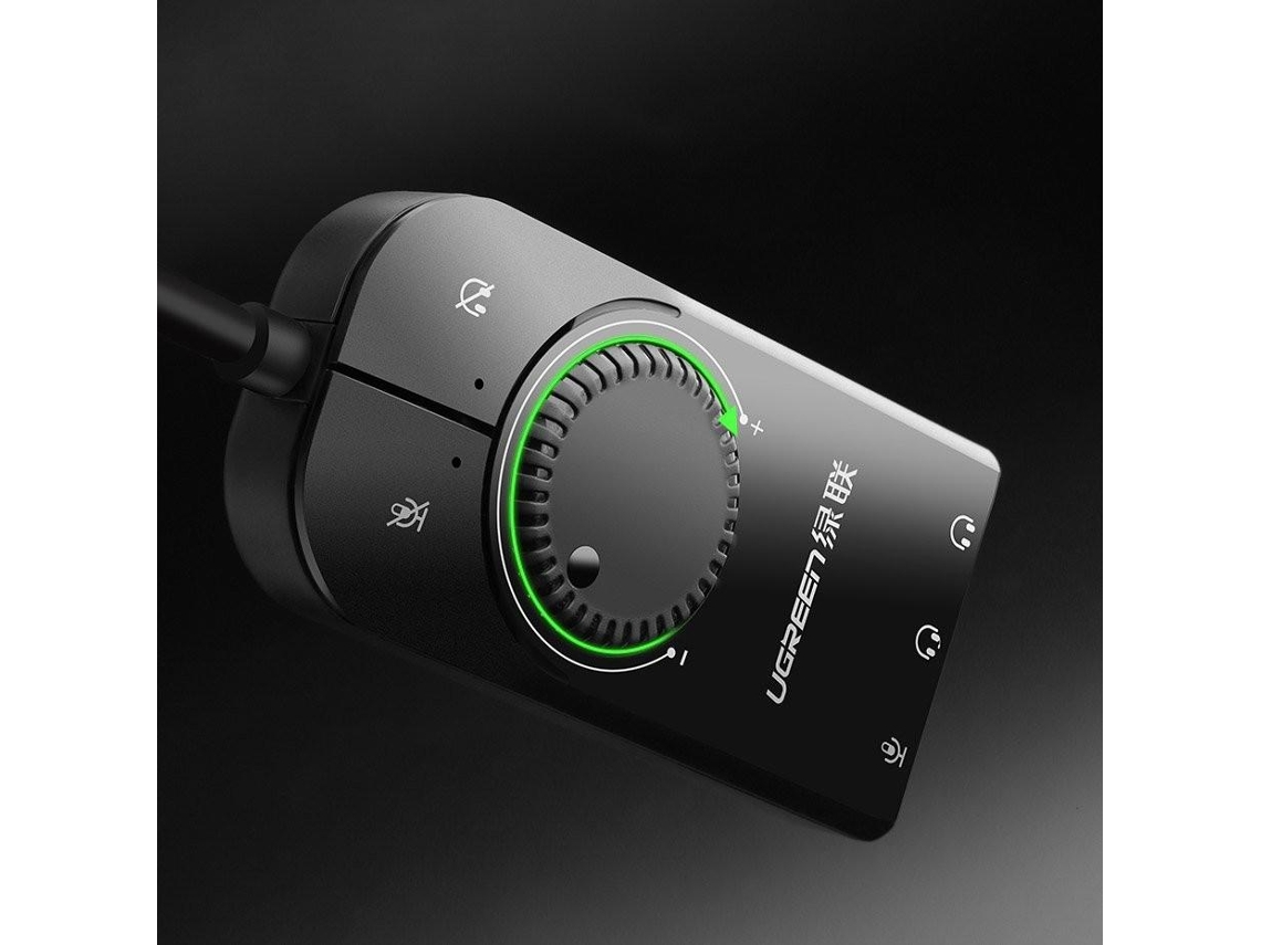 Cabo Ugreen External Sound Audio Card 3,5 Mm Mini Jack Volume Control