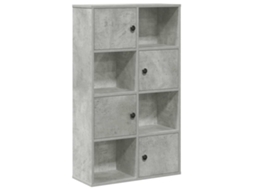 Bookcase, Bookcases Vidaxl Cinzeto Madeira Processada (n/a)