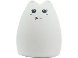 Luminária Led De Gatinho De Silicone Com Cores Piscantes, Recarregável Via Usb.