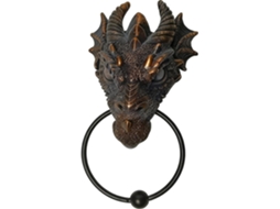 Suporte decorativo para batedor de cabeça de dragão em resina com anel de metal, substituição de design clássico gótico de dragão