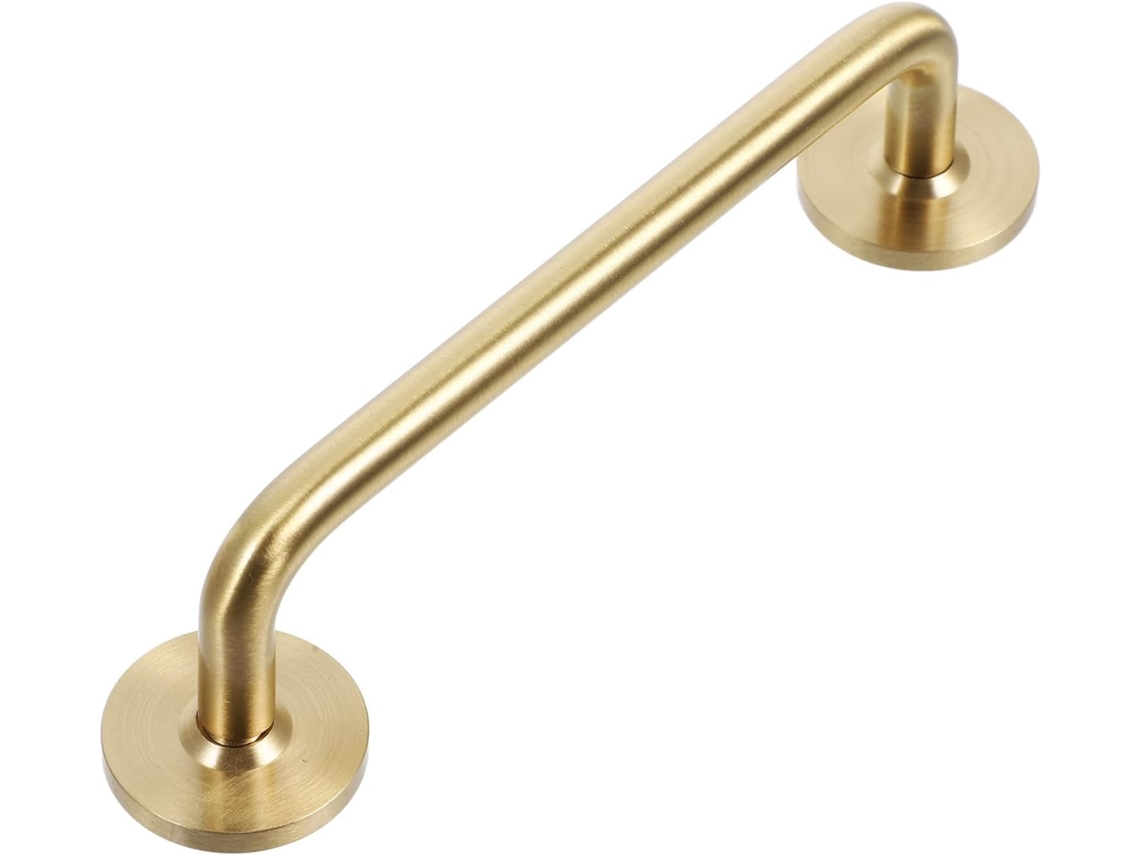 Puxador De Armário Vintage Em Latão Dourado Com Dois Furos