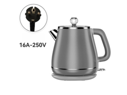 Chaleira Elétrica Retrô 1,8laço Inoxidável 1500w, Proteção Fervura A Seco, Bpa Free Cinza Hexinyigjly