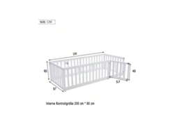 Berço Infantil 90x200 Cm Em Madeira Com Grade E Porta Branco Ehstmind