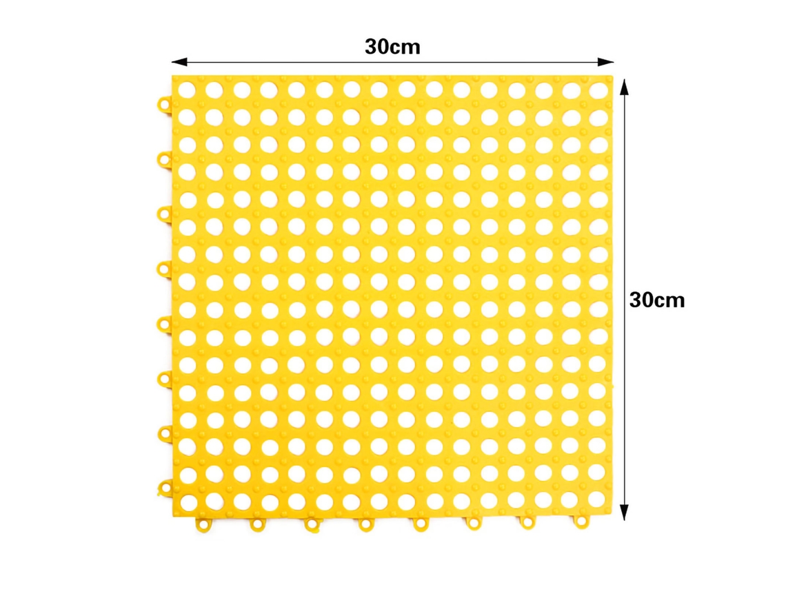 Tapete Chuveiro Quadrado Anti Derrapante Amarelo 2 Peças