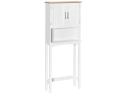 Armário Sobre Sanita Mdf Cor Branco 64x22x165cm Kleankin