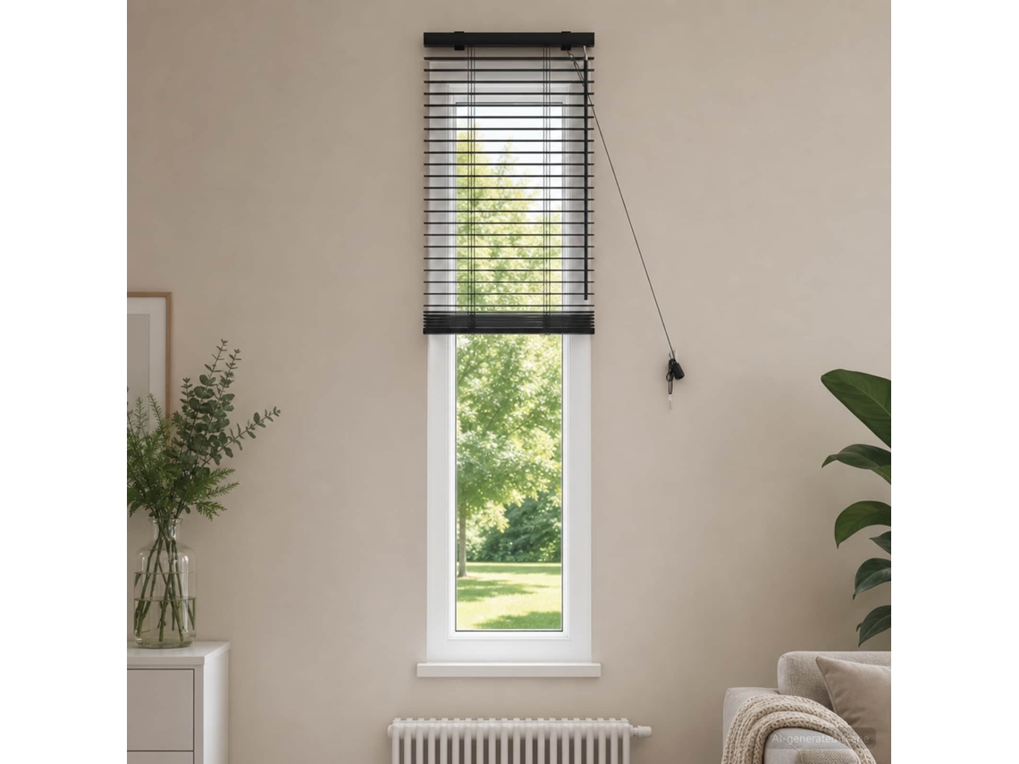 Vidaxl Cortina Veneziana Preto 40 X 160 Cm 35 Mm