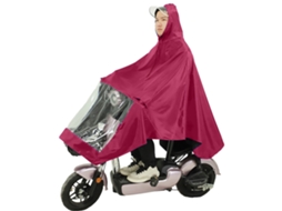 Poncho de Chuva Oxford Impermeável Unissex para Bicicleta Elétrica Vermelho Jujuba