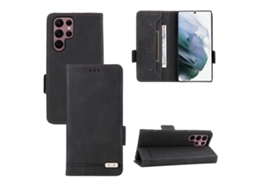 Capa De Couro Flip Com Fecho Magnético Para Samsung Galaxy S22 Ultra 5g