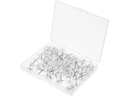 Conjunto de 100 Tachinas Transparentes para Mesa, Canetas PP e Liga de Alumínio