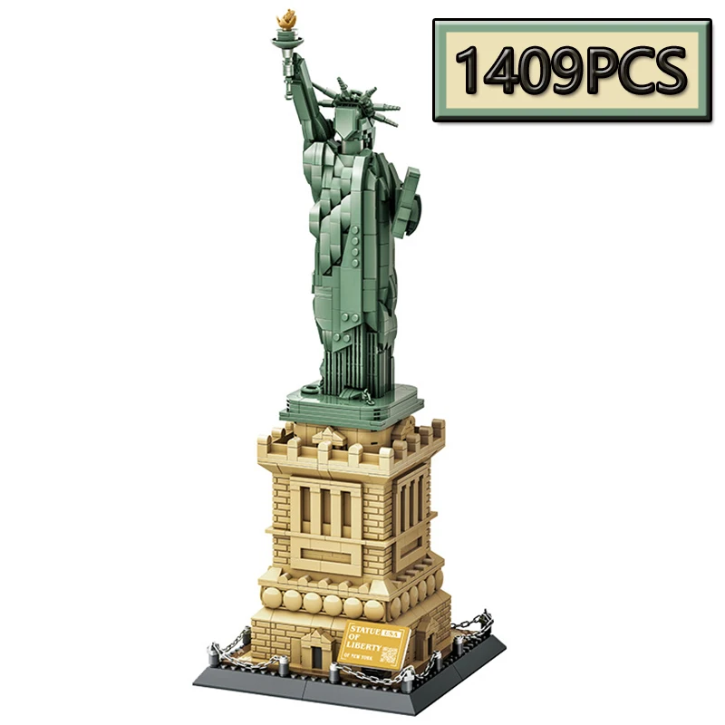 Brinquedo De Quebra-cabeça Com Blocos De Montar: Modelo De Rua Da Estátua Da Liberdade