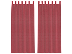 Maison Exclusive - Cortinas De Voile Com Laços 2 Pcs Vermelho Tinto 140x245 Cm