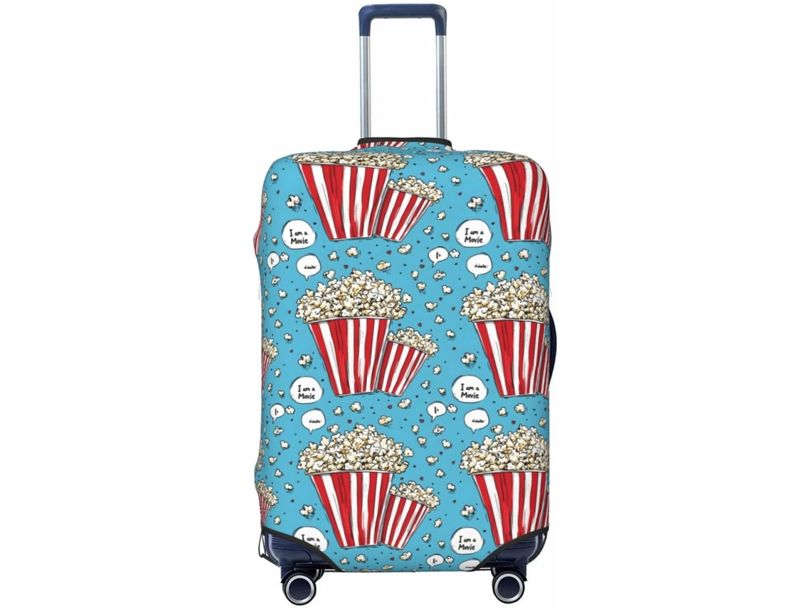 Capa para Mala Novastar Estampa de Pipoca 61 cm Tecido Poliéster Viagens