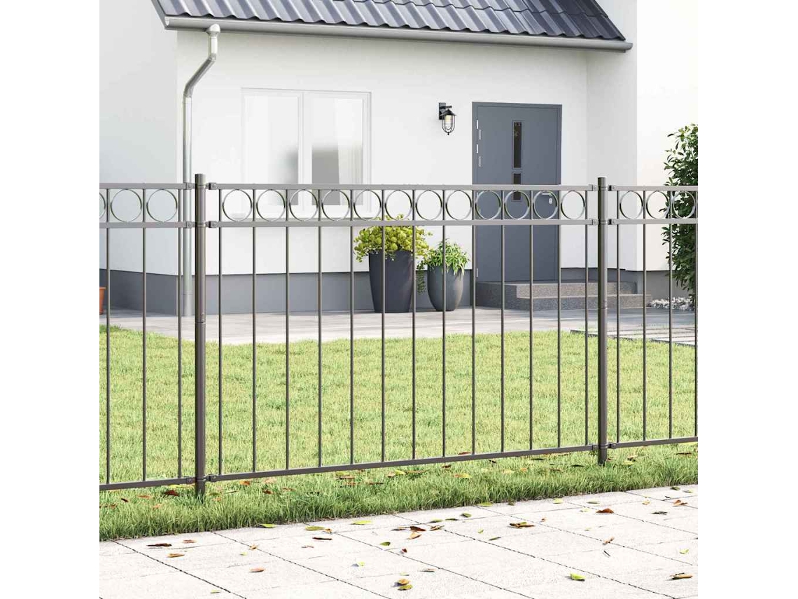 Vidaxl Elemento De Cerca Assen 170 X 150 Cm Aço Cinzento