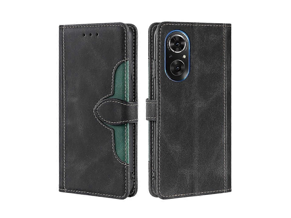 Capa De Celular For Honor 50 Se Em Couro Com Fecho Magnético E Toque De Palha.