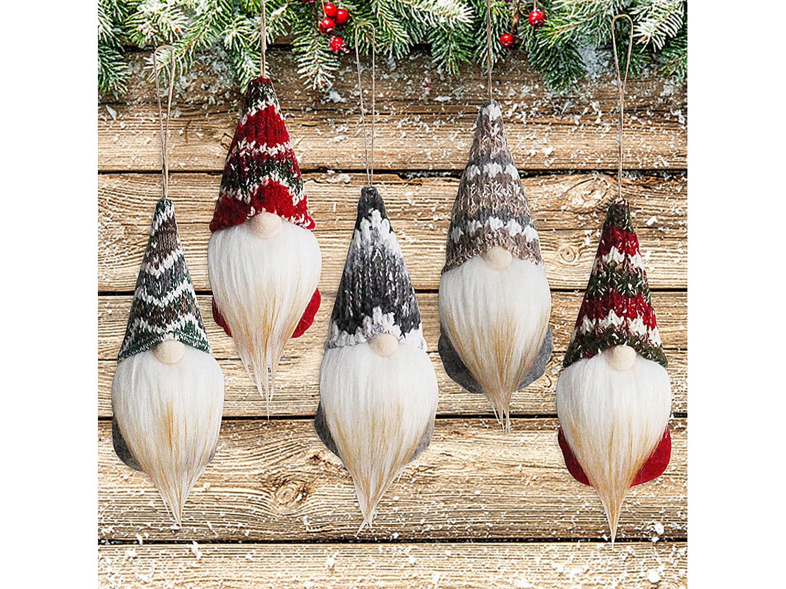 10 Peças Enfeites de Gnomos Pendurados Feitos À Mão para Árvore de Natal Gnomo de Pelúcia Sueco e Elfo de Papai Noel Escandinavo para Pendurar Decora