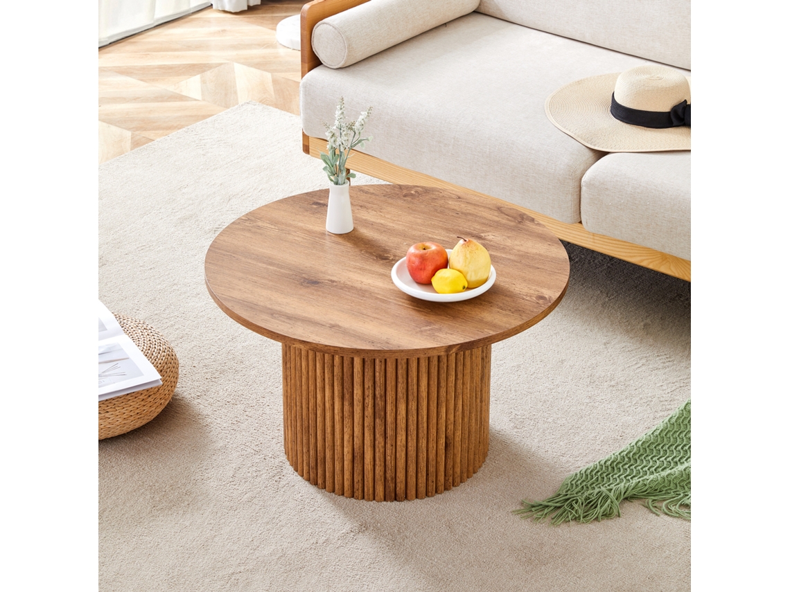 Mesa Centro Mdf 70cm Coluna Romana Retrô Europeu