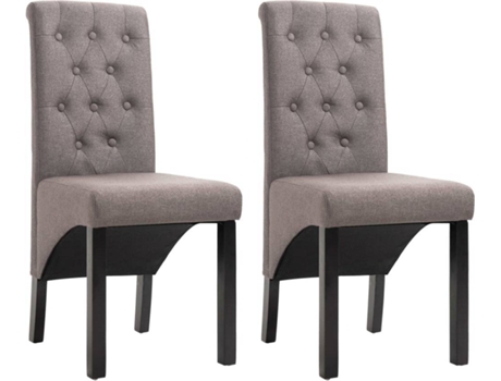 Conjunto 2 Cadeiras de Refeição  248994 Tecido Cinzento