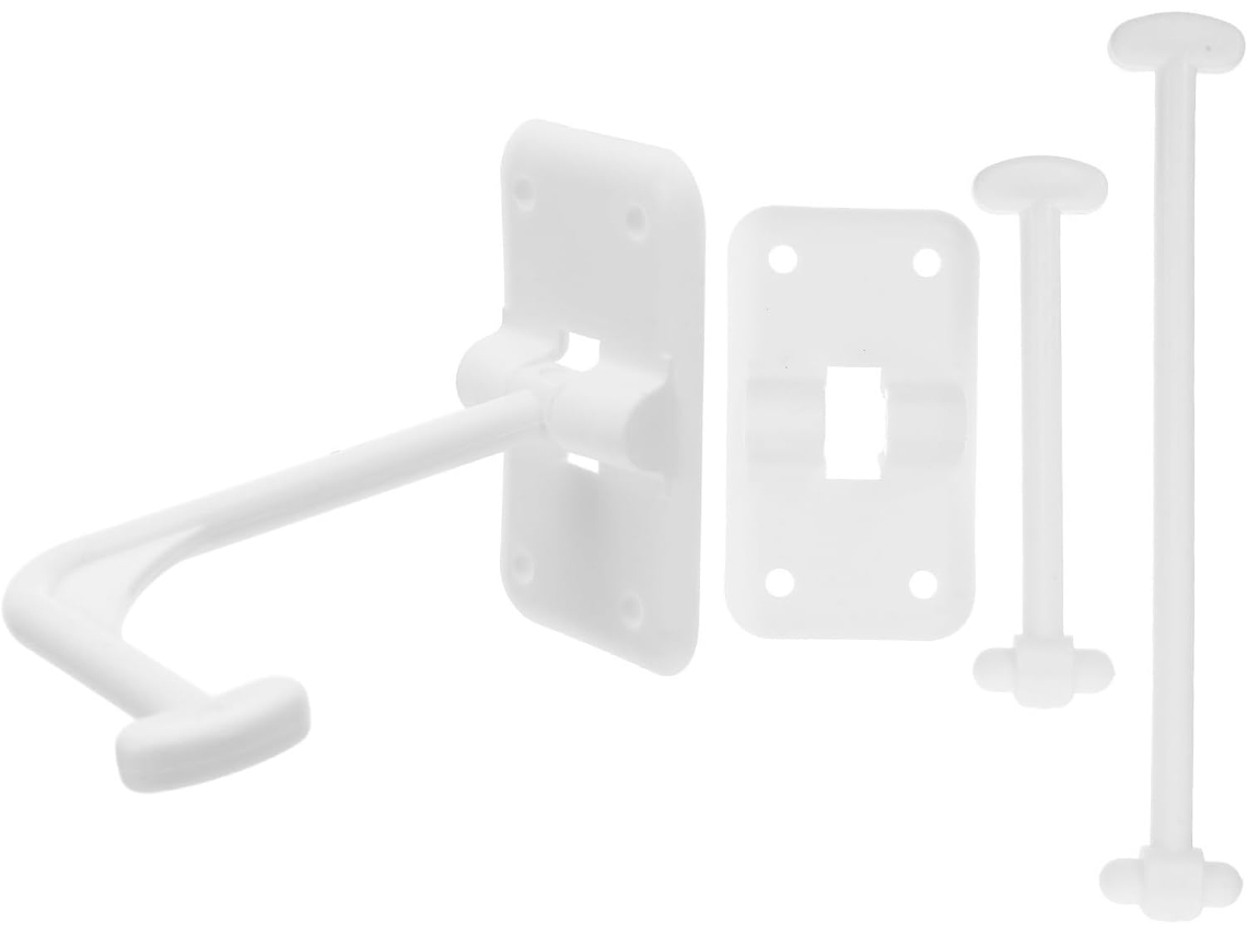 Trava De Porta Villcase Para Trailer Motorhome, Em Plástico Branco, Com Pino De Retenção E 8 Parafusos