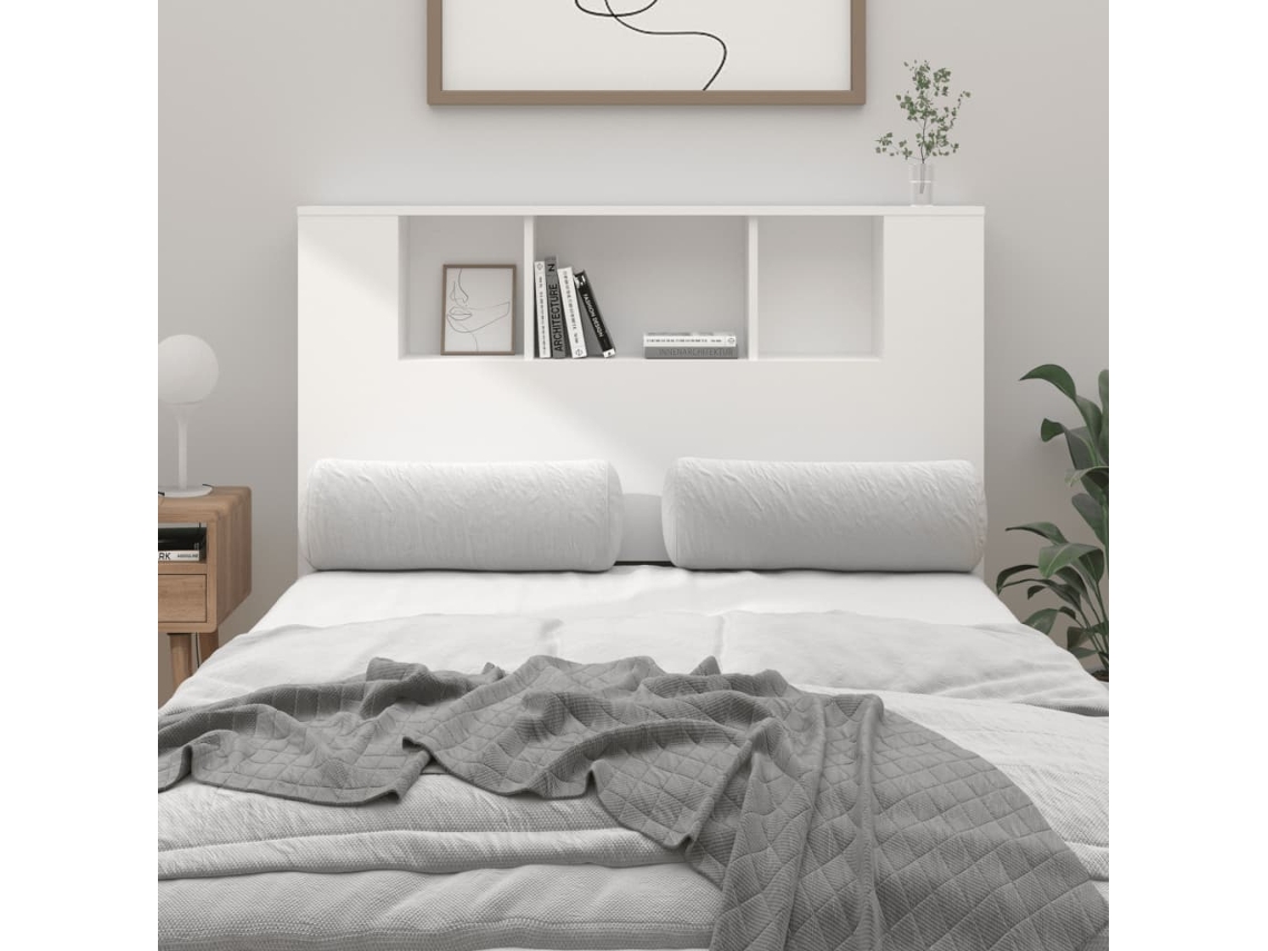 Vidaxl Cabeceira De Cama Branca 120x18,5x102,5 Cm