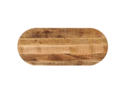 Vidaxl Tampo De Mesa Oval 120x60x3,8cm Madeira Mangueira Áspera Maciça