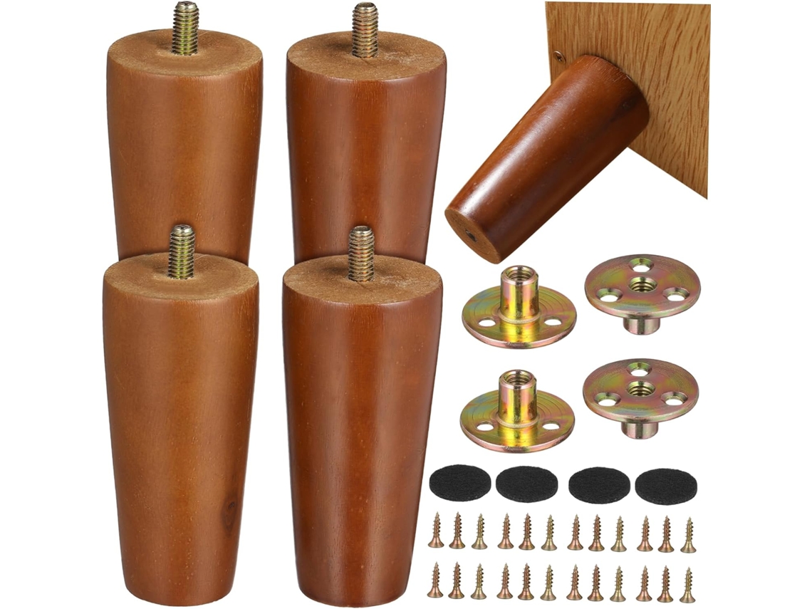 Balacoo Conjunto De 4 Pés Móveis Substitutos Resistentes Para Sofá, Cama, Cômoda E Mesa De Centro Fácil Instalação