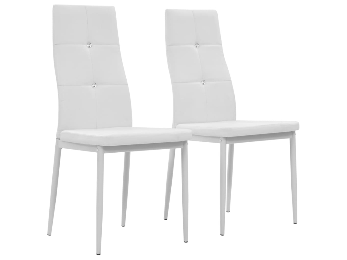 Vidaxl Cadeiras De Jantar 2 Pcs Couro Artificial Branco