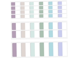 Ongles Adesivos Autocolantes Cores Pastel Para Anotação E Organização Marque-páginas Kit Reinscriptibles