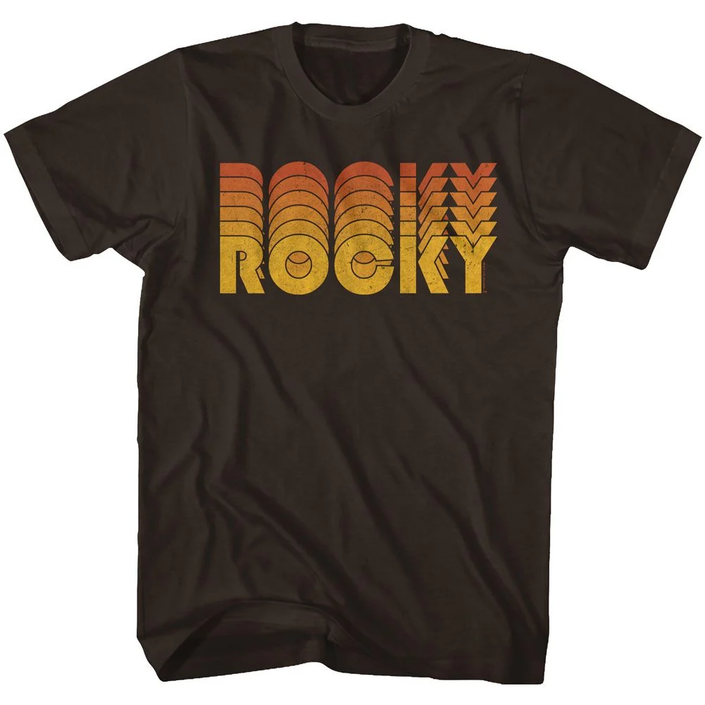 Rockinstone Rocky Movie Retro Rocky Solid Dark Chocolate Adult T-shirt Size:s