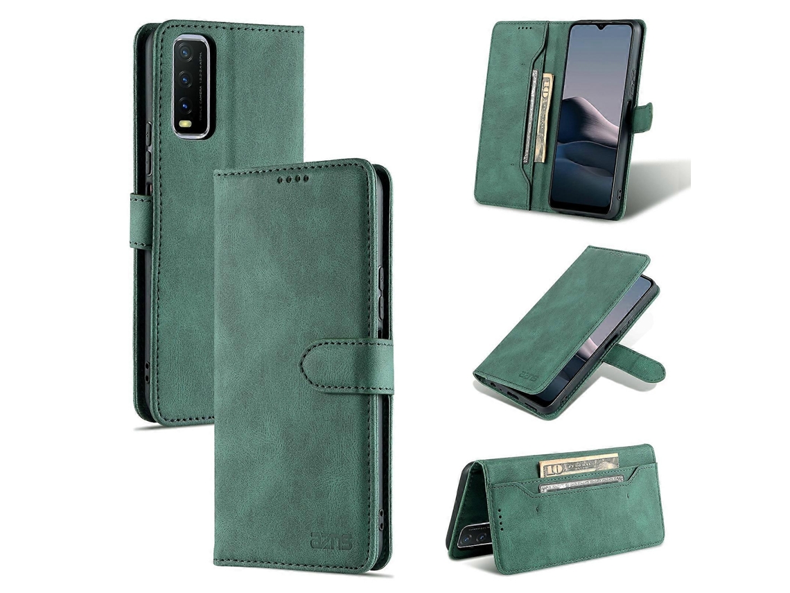 Capa De Couro Flip Horizontal Com Compartimento Para Cartão E Carteira Para Vivo Y20 Azns Dream Ii Skin Feel Putpu
