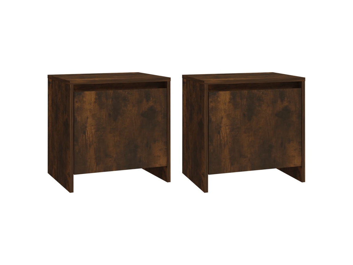 Bedside Cabinet, Bedside Cabinets Vidaxl Marrom Madeira Processada (n/a)