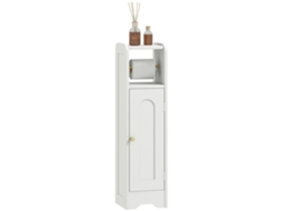Móvel Auxiliar de Casa de Banho Melamina de Madeira Cor Branco 21x20x79 cm Homcom