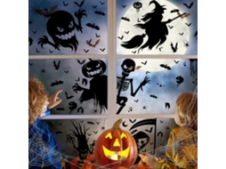 8pcs Adesivos de Janela Assustadores de Halloween Decalques de Vidro Duas Faces Decorativos Reutilizáveis S/MARCA