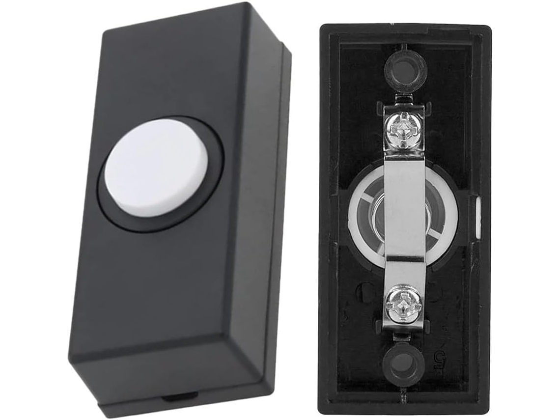 Campainha com Fio para Uso Doméstico, Campainha de Parede em Plástico ABS com Conexão Fio, 5,5 x 2,4 x 1,5 cm