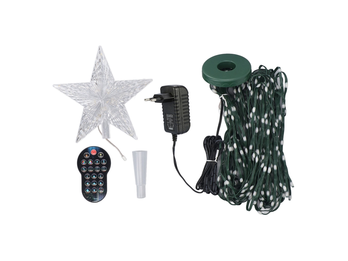 Árvore de Natal em forma de cone de 2,13 m com 400 LEDs, controle remoto, aplicativo Bluetooth, sincronização de música, mudança de cor e tomada inteligente (UE)