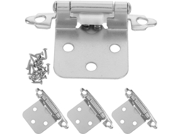 Magiclulu Conjunto De 4 Dobradiças 1 2-polegada Em Níquel Branco Com Mola E Fechamento Automático Para Portas Armários