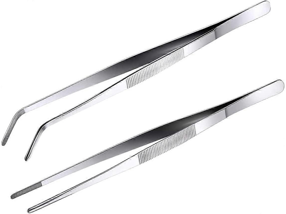 Pinça de Cozinha 20 Cm Precisão 2 Peças Chef Profissional para Churrasco de Carne Decoração Insuflável