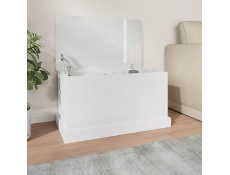 FDIT Caixa de Arrumação Branco Brilhante 70X40X38 Cm Madeira Engenheirada Fdi7070649253603