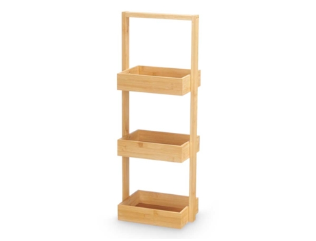 Rack de arrumação de 3 camadas com pega para prateleira de casa de banho.