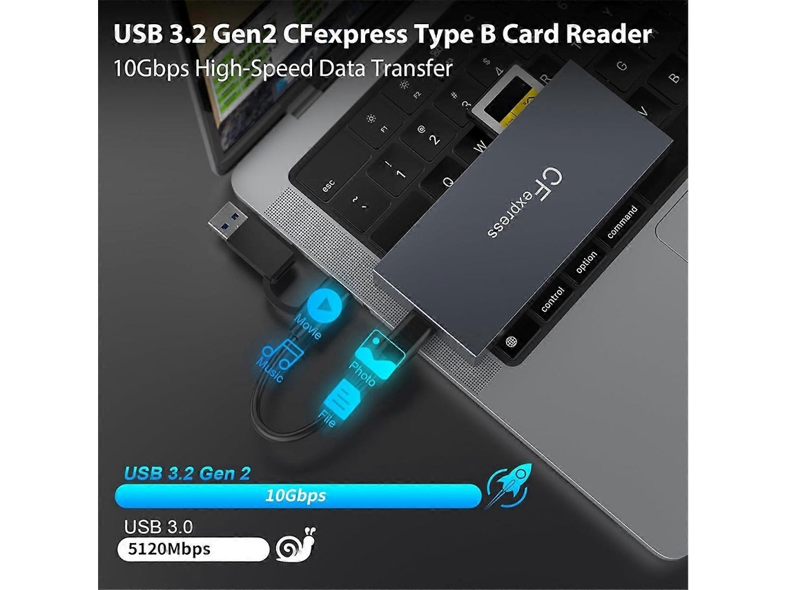 Leitor De Cartões Cfexpress Tipo B 6 Em 1 Para Cfexpress Tipo B/sd/tf/cf/xd/ms, Usb 3.2 Gen 2 10gbps Cfexpress Aquaforge